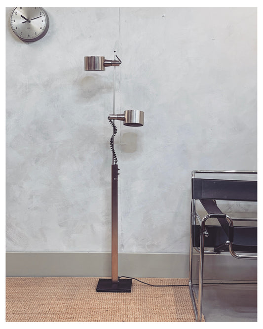 Vintage Ronald Homes chromed floor lamp for Conelight