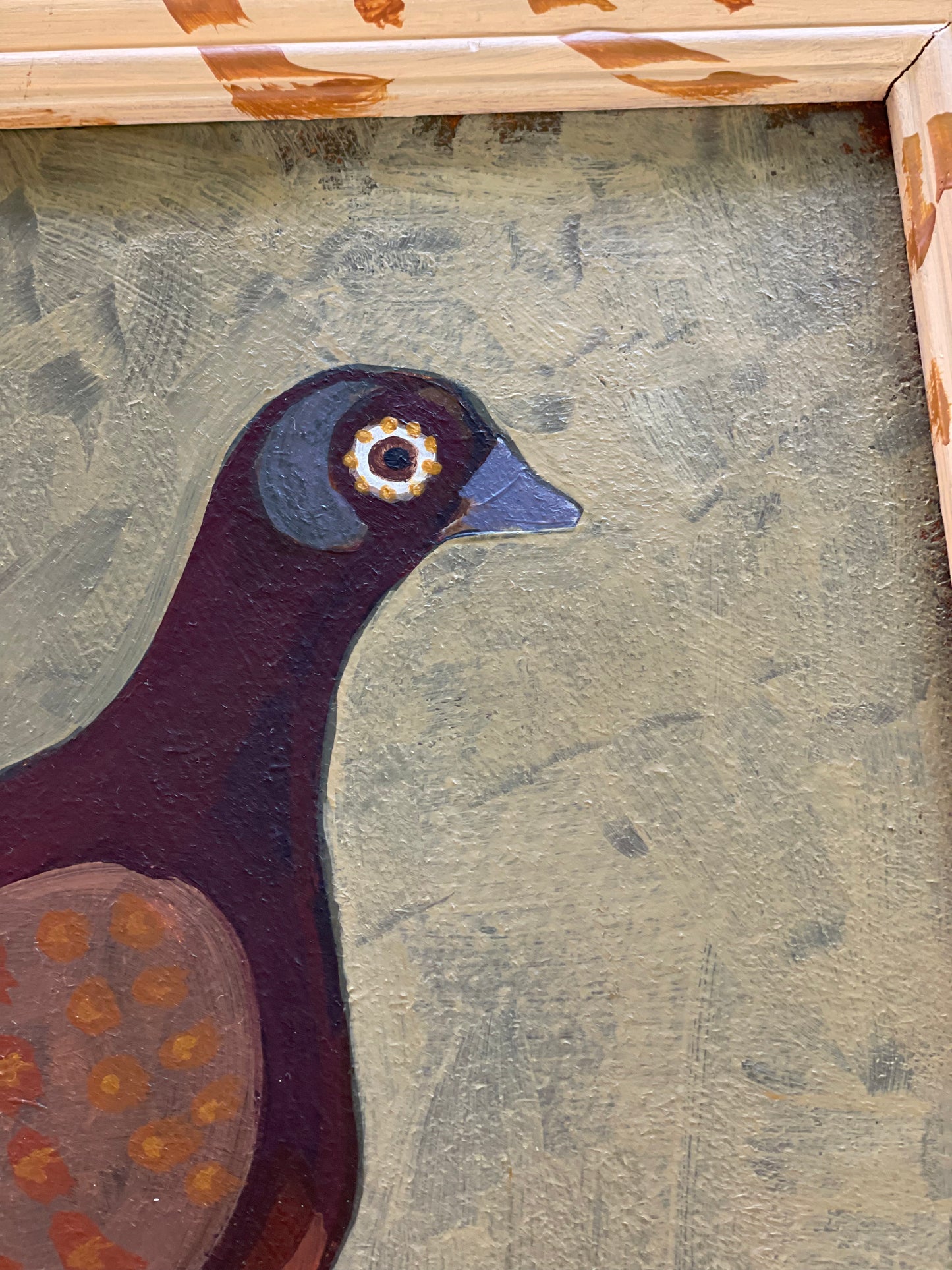 Naive pigeon painting folk art
