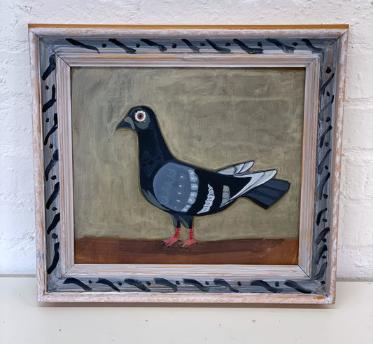 Naive pigeon folk art